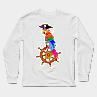 Parrot in a pirate hat Long Sleeve T-Shirt